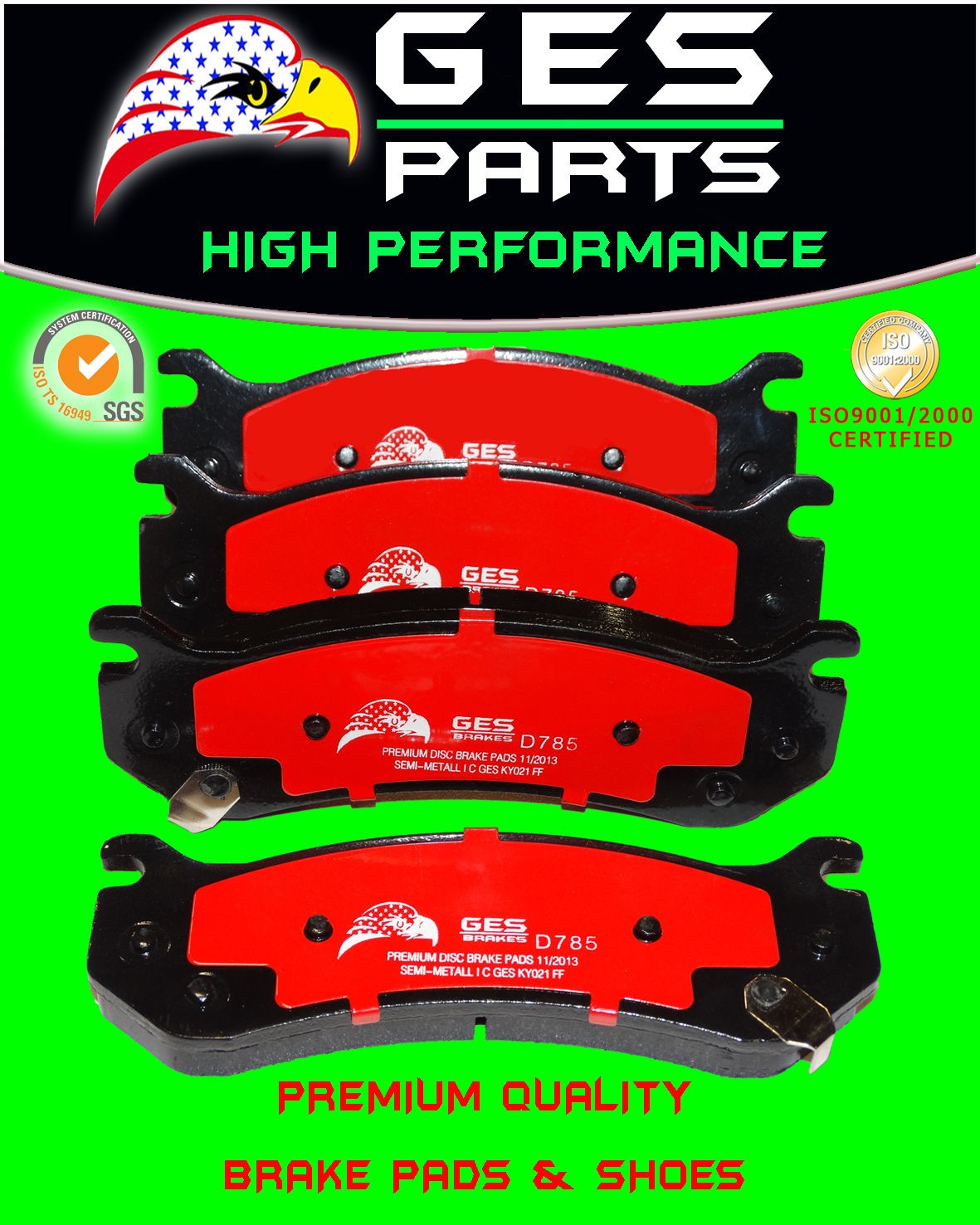 Premium Quality Brake Pads D785